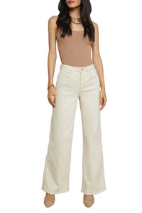 Alicent Wide-Leg Jean in Macadamia