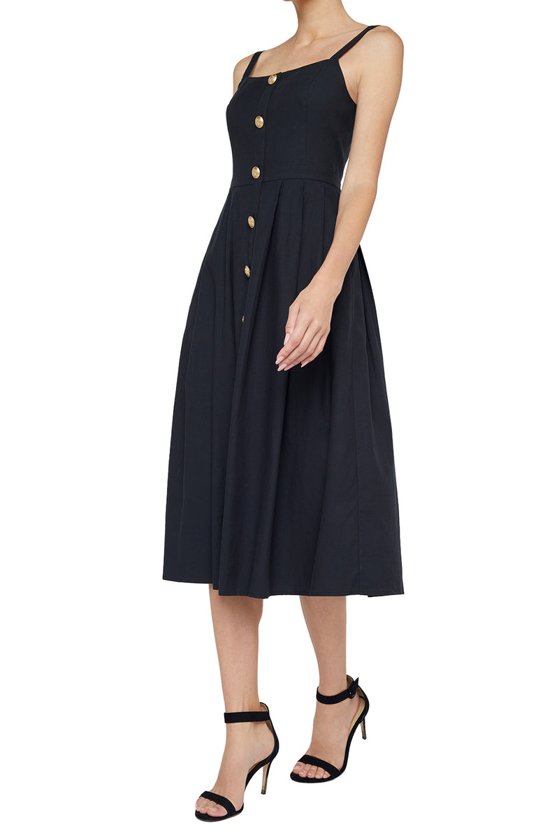 Esmeralda Poplin Dress in Black