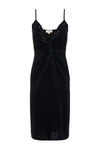 Chatou Sequin Twist-Front Dress in Black