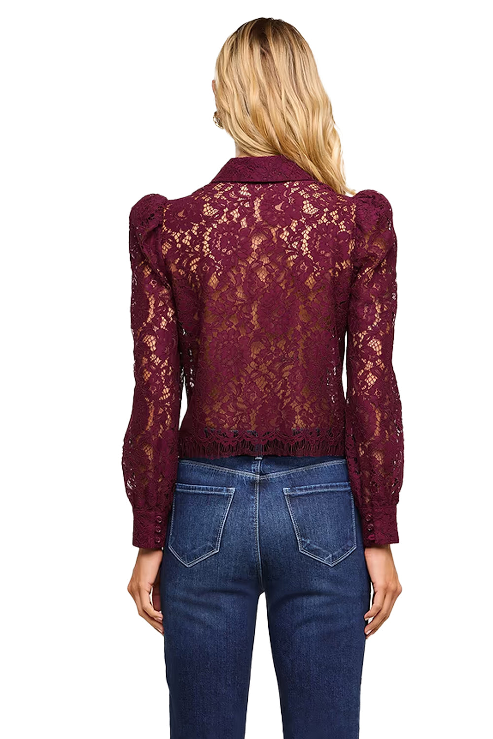 Anita Lace Blouse in Sangria