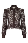 Anita Lace Blouse in Dark Brown