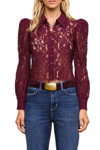 Anita Lace Blouse in Sangria
