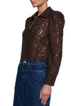 Anita Lace Blouse in Dark Brown