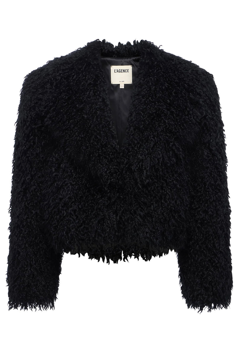 Aura Cropped Faux Fur Jacket