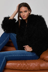 Aura Cropped Faux Fur Jacket