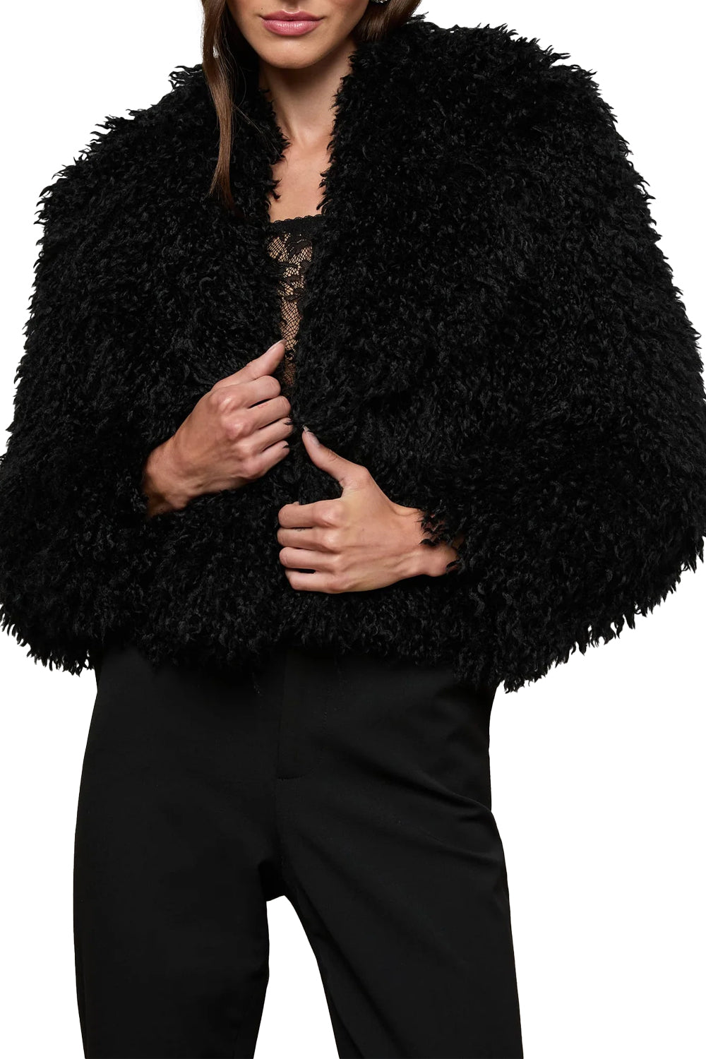 Aura Cropped Faux Fur Jacket – Krista K Boutique