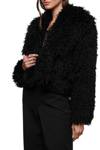 Aura Cropped Faux Fur Jacket