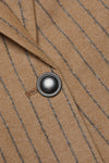 Chamberlain Pinstriped Blazer in Tan Charcoal Stripe