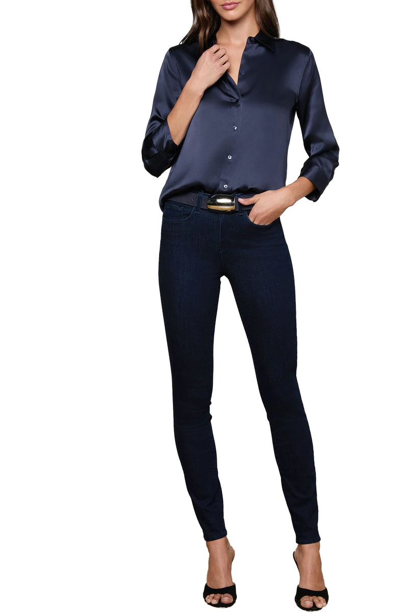 Dani Silk Blouse in Midnight