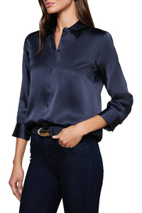 Dani Silk Blouse in Midnight