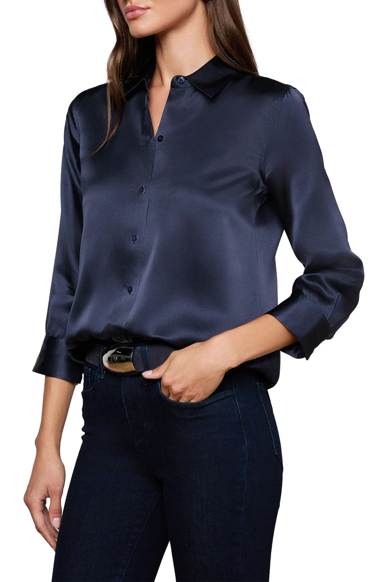 Dani Silk Blouse in Midnight