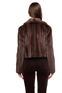 Davy Faux Fur Jacket in  Dark Java Striped Fur