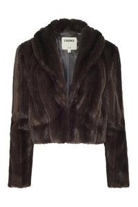 Davy Faux Fur Jacket in  Dark Java Striped Fur