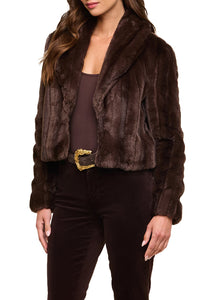 Davy Faux Fur Jacket in  Dark Java Striped Fur