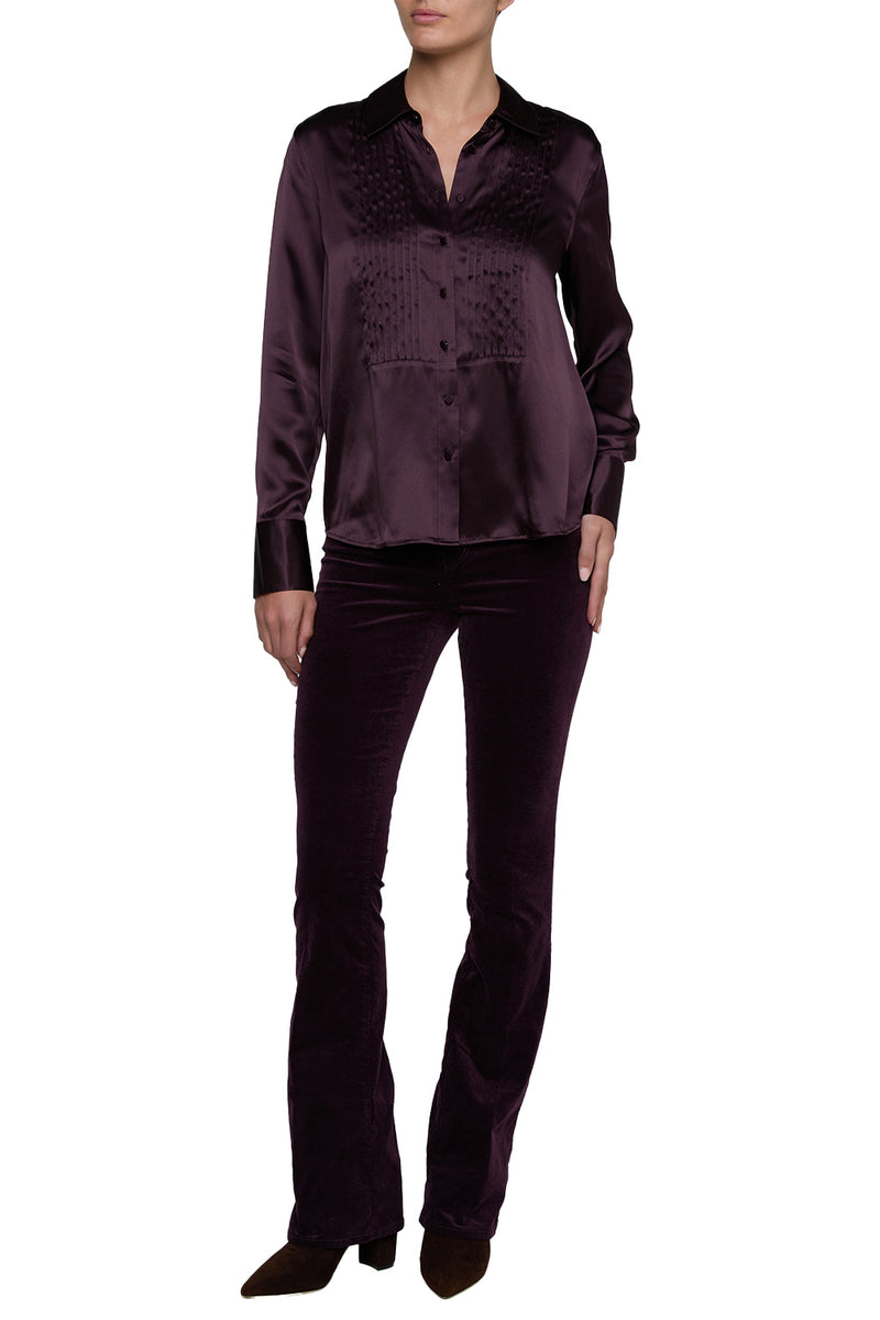 Divya Silk Shirt in Dark Malbec