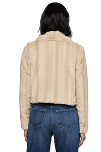 Davy Faux Fur Jacket in Latte Striped Fur
