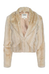 Davy Faux Fur Jacket in Latte Striped Fur