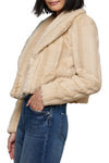 Davy Faux Fur Jacket in Latte Striped Fur