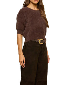 Guinevere Cropped Pullover in Dark Java