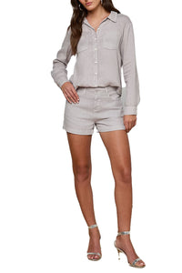 Isla Linen Shirt in Light Pewter