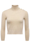 Kamdyn Mock-Neck Top in Warm Sand Gold