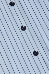 Ralphie Midi Dress in Light Blue Dark Blue Stripe