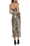 Seridie Silk Slip Dress in Gold Multi Textured Paisley