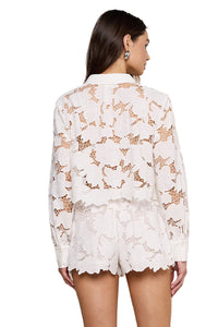 Seychelle Lace Cropped Blouse in Ivory