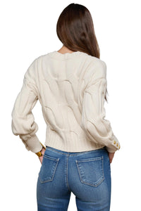 Storm Cable Knit Sweater in Ivory Gold