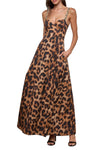 Sutton Dress in Tan Black Leopard