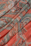 Rasha Mesh Paisley Tank in Orange Light Blue Traditional Paisley