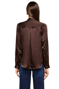 Tyler Long Sleeve Blouse in Dark Java