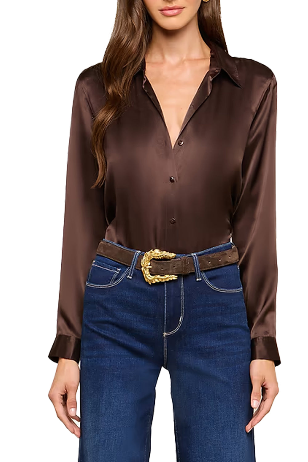 Tyler Long Sleeve Blouse in Dark Java