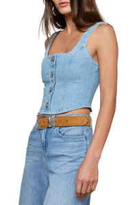 Saga Denim Top in Olivera
