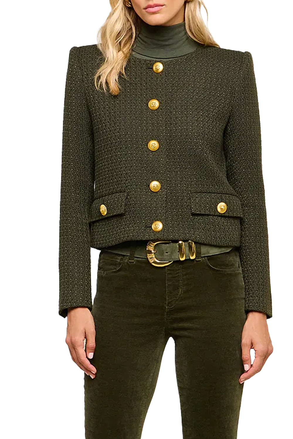 Zell Tweed Jacket in Army