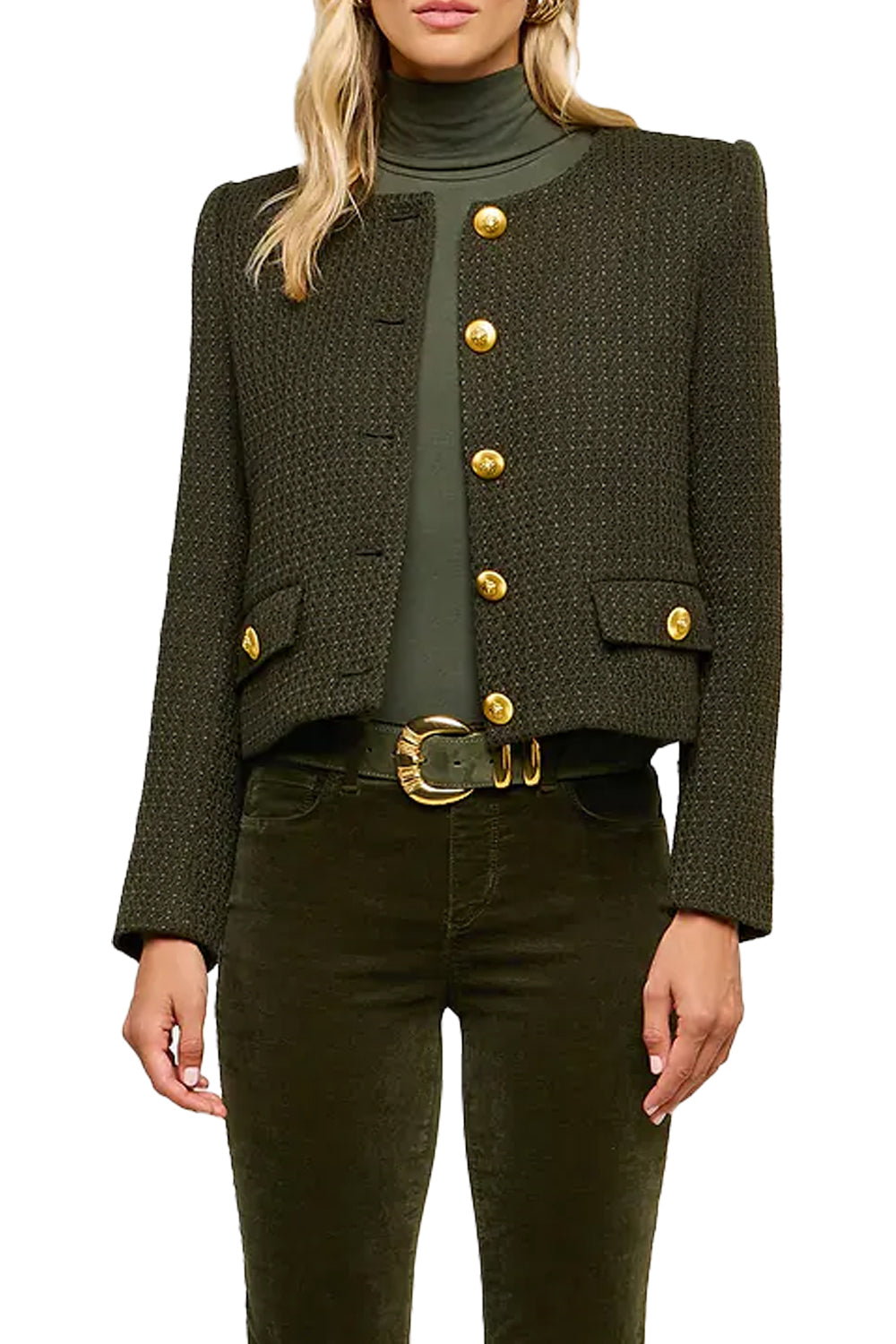 Zell Tweed Jacket in Army