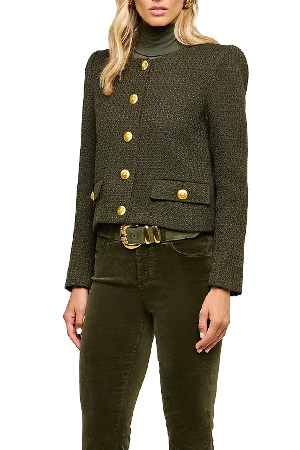 Zell Tweed Jacket in Army