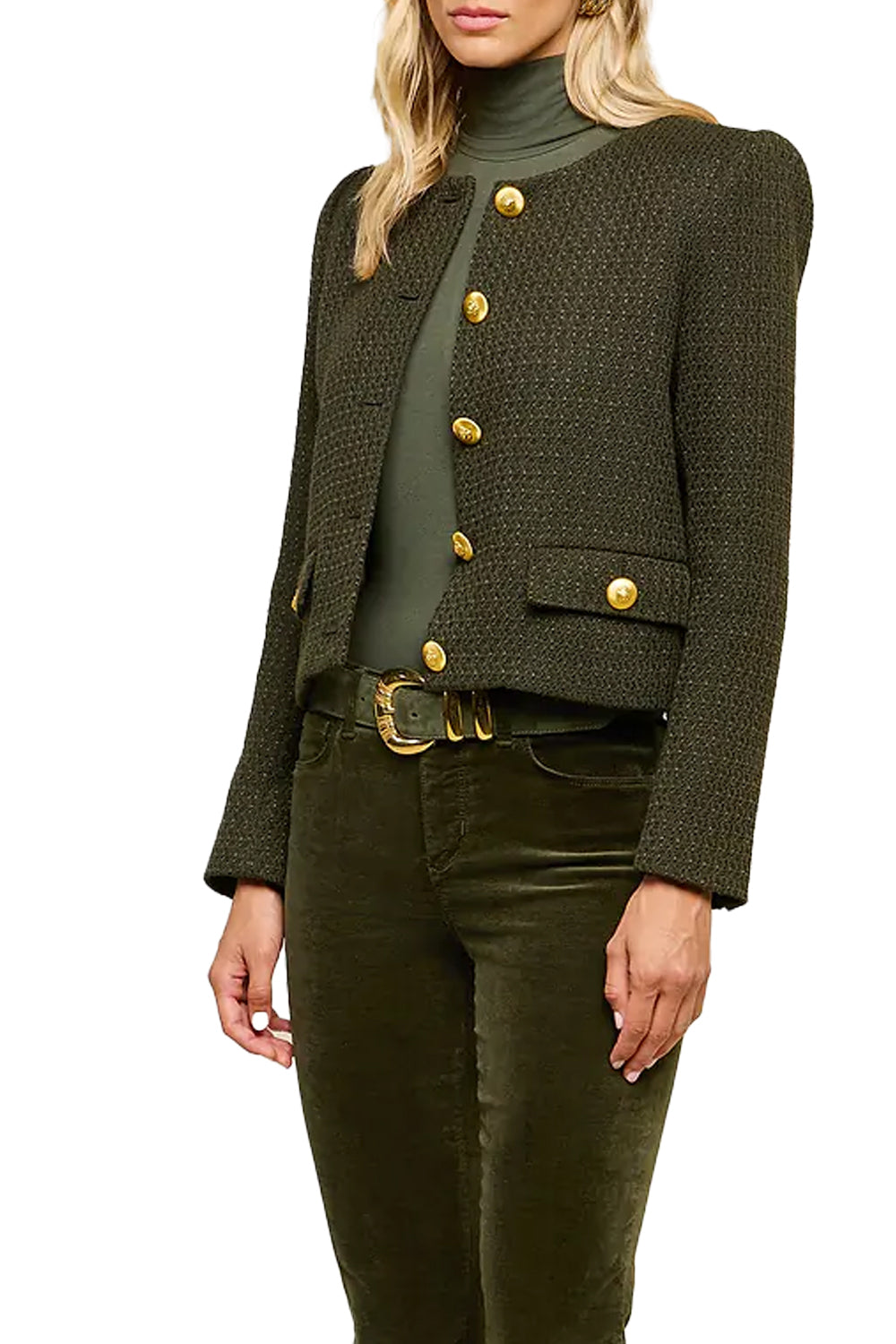 Zell Tweed Jacket in Army
