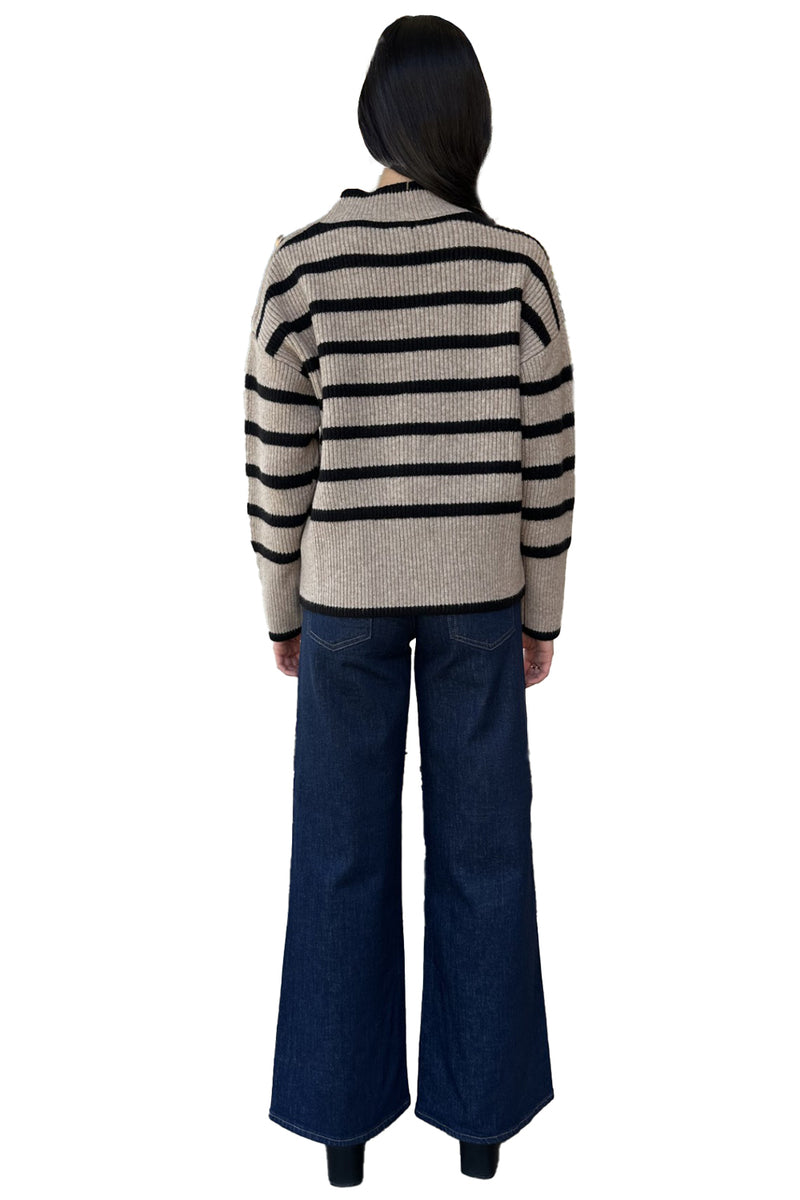 Dotty Sweater in Walnut Stripe