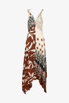 Mabel Dress in Cream Deep Clay Multi