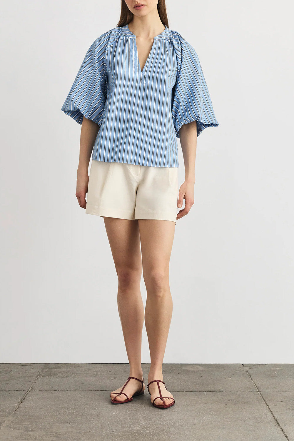 Marine Top in Cloudy Blue Optic White