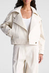 Miles Cropped Trench Jacket in Light Limestone