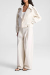 Miles Cropped Trench Jacket in Light Limestone