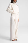 Miles Cropped Trench Jacket in Light Limestone