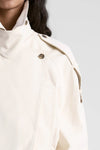 Miles Cropped Trench Jacket in Light Limestone