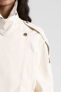 Miles Cropped Trench Jacket in Light Limestone