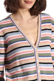 Cotton Cashmere Weekend Texture Stripe Cardi
