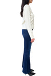 Sparkle Cashmere Crew Neck Cardigan in White