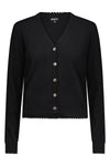 Cotton Cashmere Frayed Cardi in Black