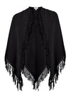 Cashmere Fringe Shawl in Black